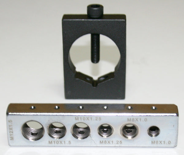 Universal motorcycle safety wire nut & metric bolt drill jig kit