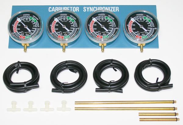 Universal motorcycle carburetor synchronizer vacuum gauge