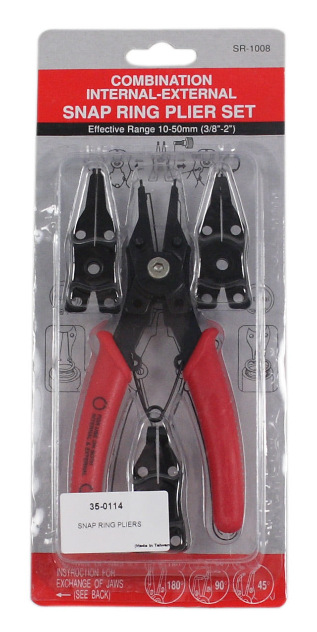 Universal motorcycle snap ring plier set