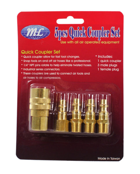 Universal motorcycle brass air coupler set