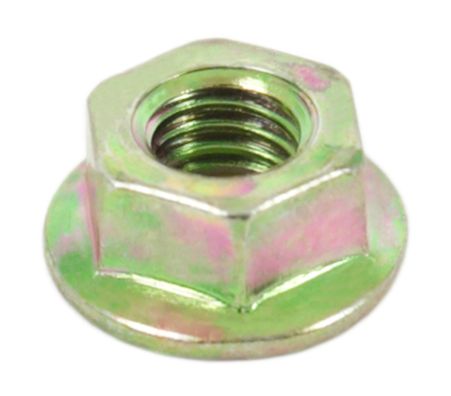 Universal motorcycle 5mm steel plated ISO flange nut - standard pitch pack of 10