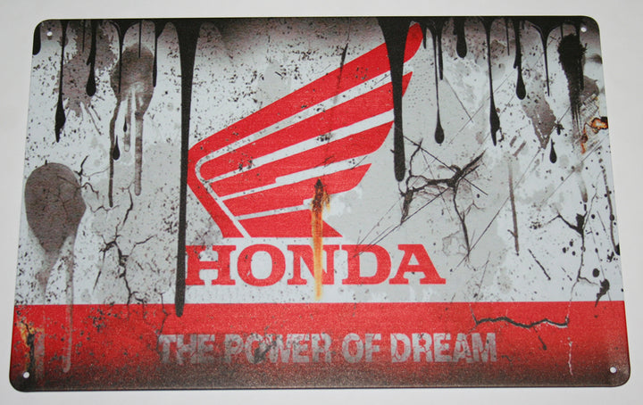 Honda logo (paint splatter) tin sign