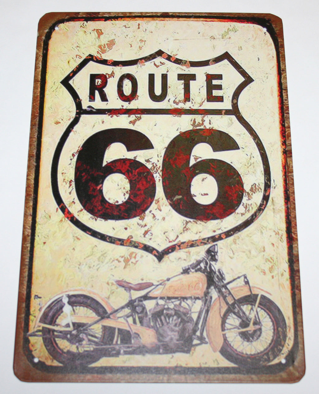 Route 66 (style peint) - Plaque en étain