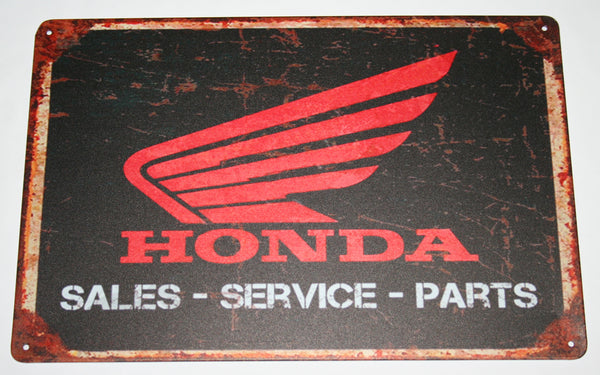 Honda logo (black background) tin sign