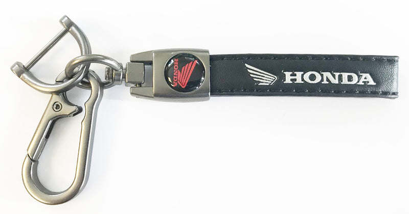 Leather Honda Logo Keychain