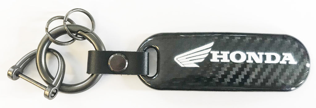 Honda Logo Keychain with Carbon Background