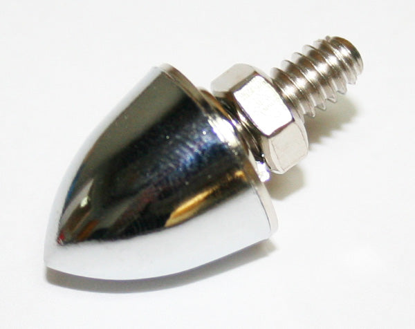 Universal motorcycle chrome bullet shaped license plate bolt