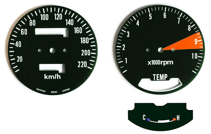 GL1000 LTD Speedometer & Tachometer Face Plate Set ~ KM/H - Goldwingparts.com