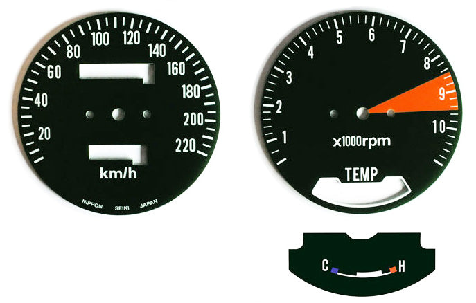 GL1000 LTD Speedometer & Tachometer Face Plate Set ~ KM/H