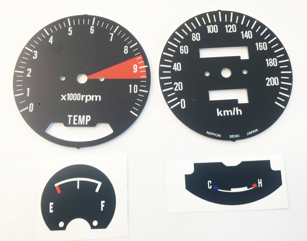 GL1000 K2 Speedometer &amp; Omdrejningstæller Face Plate Sæt ~ KM/H