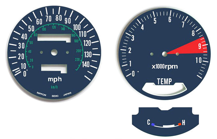 GL1000 K2 Speedometer & Tachometer Face Plate Set ~ MPH - Goldwingparts.com