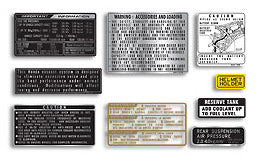 Honda GL1100 warning and service label set