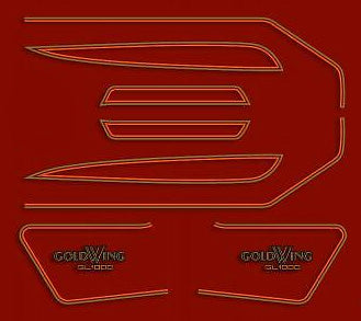 GL1000K 1977 Complete Decal Set ~ Candy Antares Red Model - Goldwingparts.com