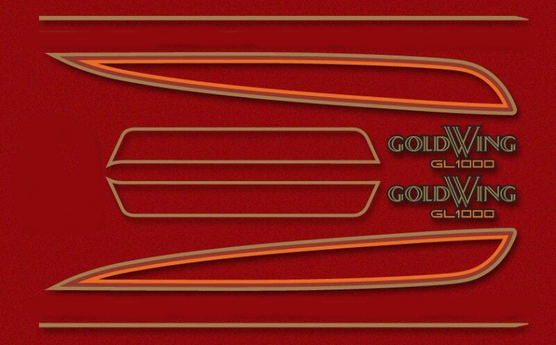 GL1000K 1976 Complete Decal Set ~ Candy Antares Red Model - Goldwingparts.com
