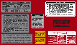 GL1000 1975-77 Warning and Service Label Set - Goldwingparts.com