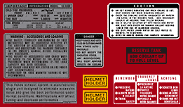 Honda GL1000 warning and service label set