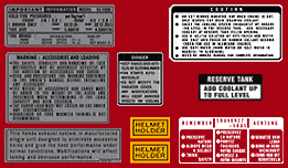 Honda GL1000 warning and service label set