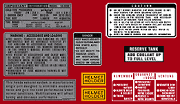 GL1000 1978-79 Warning and Service Label Set - Goldwingparts.com